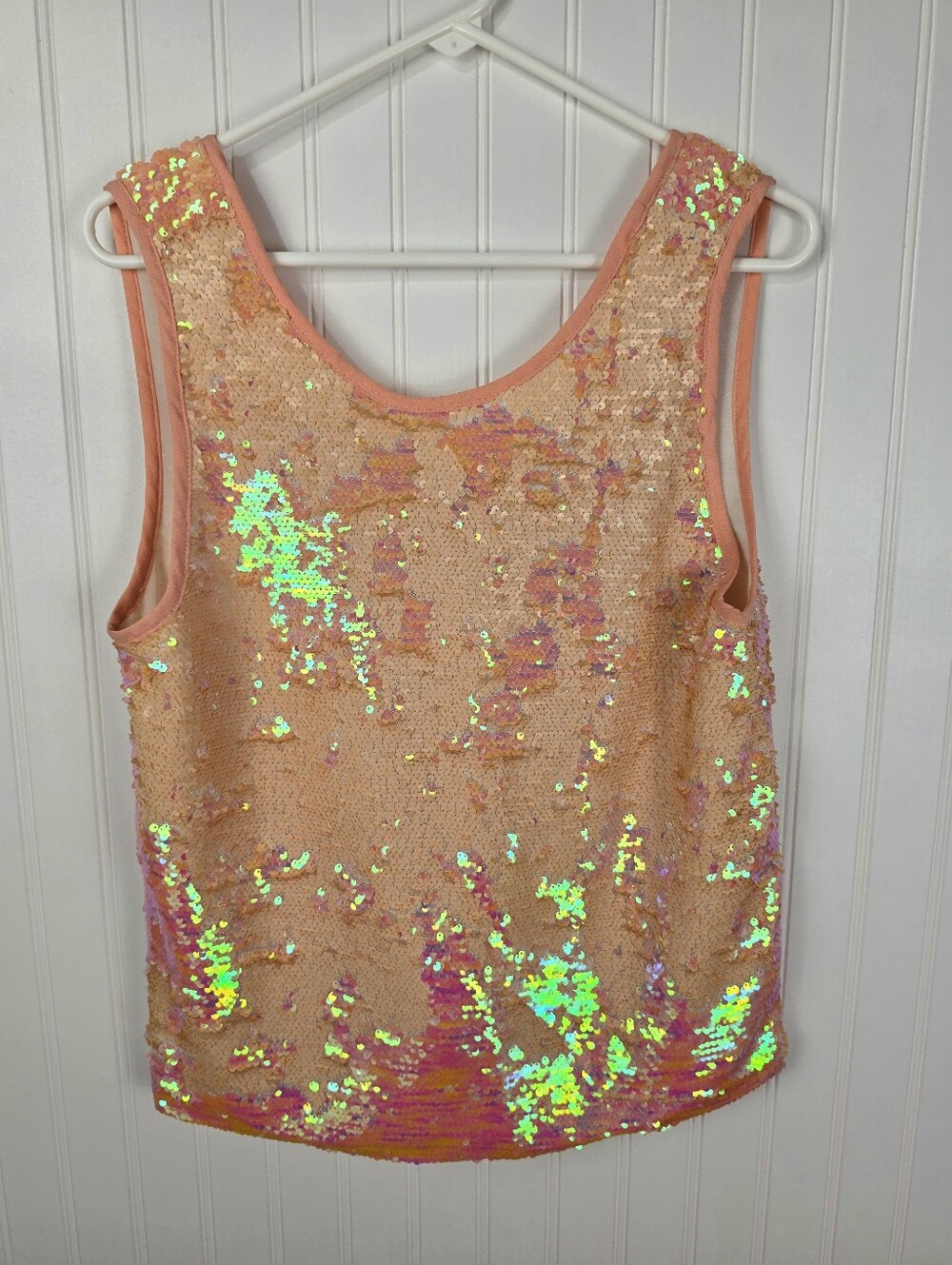 Dance & Marvel | Sequin Tank Top Peach Medium